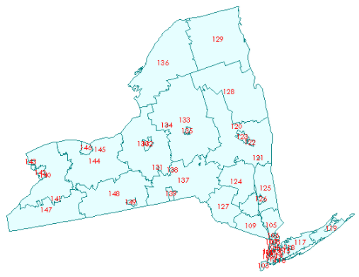 Upstate NY Zipcode Map